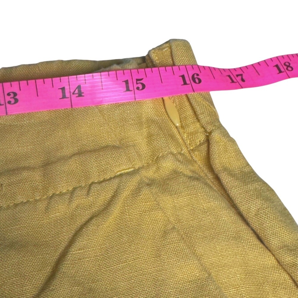 J. Jill Love Linen Mustard Yellow Wide Leg Cropped Pants Womens Small 100% Linen - Picture 7 of 7